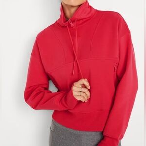 Old Navy Red Quarter-Zip Pullover Sweatshirt